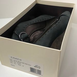 Coach Millie vintage wax black leather wedge heel